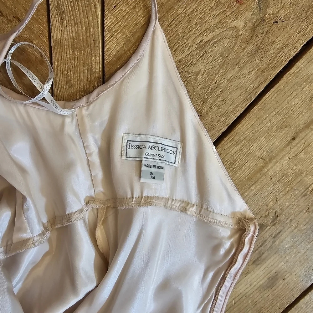Jessica McClintock the sparkle mini Dress pastel sheer pink with sequins- y2k - Picture 10 of 14